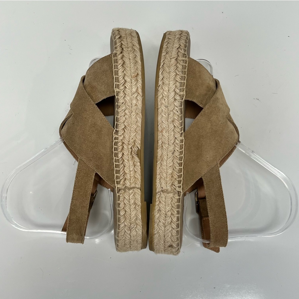 PASEART Taupe suede platform sling back espadrilles size - Picture 6 of 10